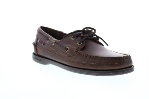 Sebago Schooner 7000GD0 Mens Brown Wide 2E Leather Loafers & Slip Ons Boat Shoes