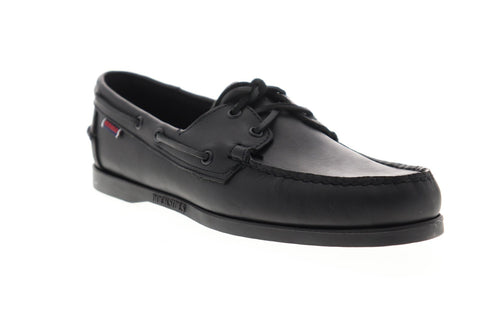 Sebago Portland Docksides 7000H00 Mens Black Leather Casual Lace Up Boat Shoes