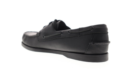 Sebago Portland 7000H00 Mens Black Leather Casual Lace Up Boat Shoes