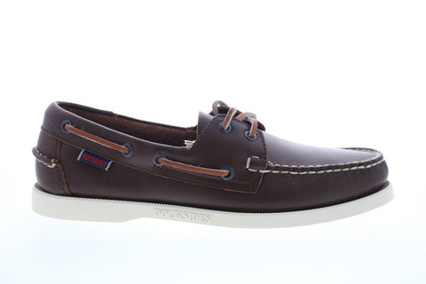 Sebago Portland 7000H00 Mens Brown Wide Leather Casual Lace Up Boat Shoes