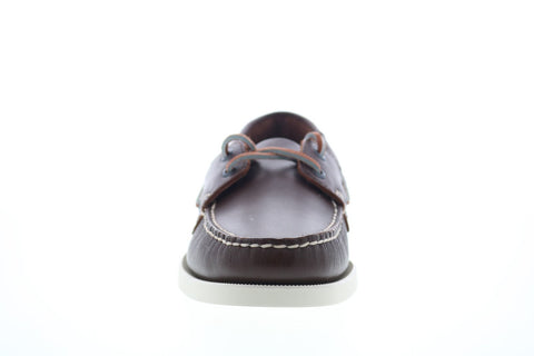 Sebago Portland 7000H00 Mens Brown Wide Leather Casual Lace Up Boat Shoes