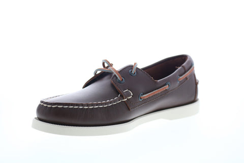 Sebago Portland 7000H00 Mens Brown Wide Leather Casual Lace Up Boat Shoes