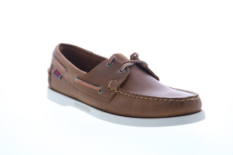 Sebago Portland 7000H00 Mens Brown Leather Casual Lace Up Boat Shoes