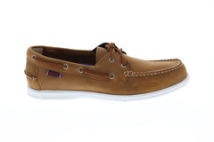 Sebago Litesides Fgl Mens Brown Leather Casual Dress Lace Up Boat Shoes
