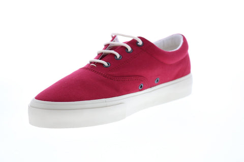 Sebago John 7001440 Womens Red Wide Canvas Lace Up Lifestyle Sneakers Shoes