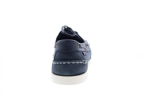 Sebago Portland Crazy Horse Mens Blue Wide Loafers & Slip Ons Boat Shoes