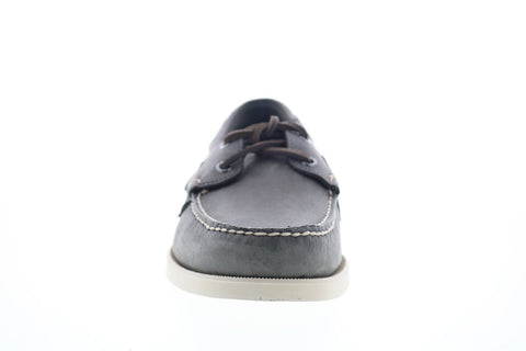 Sebago Portland Crazy Horse 70015H0 Mens Gray Leather Casual Lace Up Boat Shoes