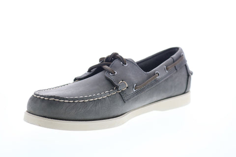 Sebago Portland Crazy Horse 70015H0 Mens Gray Leather Casual Lace Up Boat Shoes