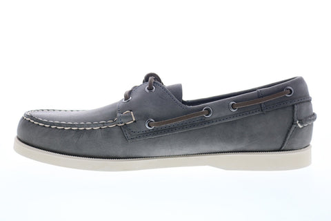 Sebago Portland Crazy Horse 70015H0 Mens Gray Leather Casual Lace Up Boat Shoes