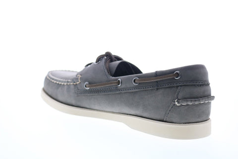 Sebago Portland Crazy Horse 70015H0 Mens Gray Leather Casual Lace Up Boat Shoes