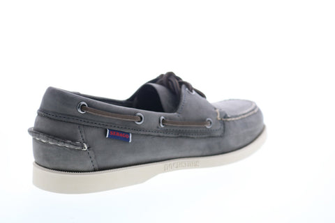 Sebago Portland Crazy Horse 70015H0 Mens Gray Leather Casual Lace Up Boat Shoes