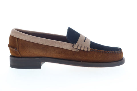 Sebago Dan Suede Tricolor 7001GB0 Mens Brown Wide Casual Loafers Shoes