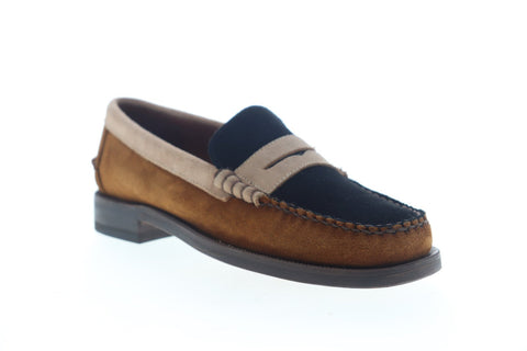 Sebago Dan Suede Tricolor 7001GB0 Mens Brown Wide Casual Loafers Shoes