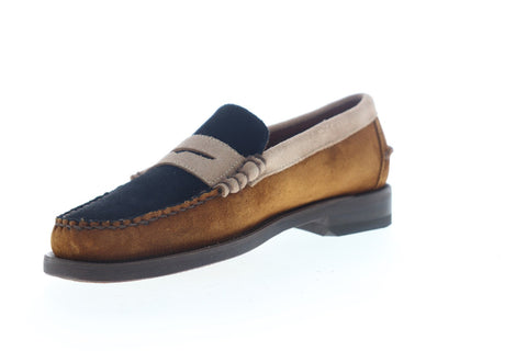 Sebago Dan Suede Tricolor 7001GB0 Mens Brown Wide Casual Loafers Shoes