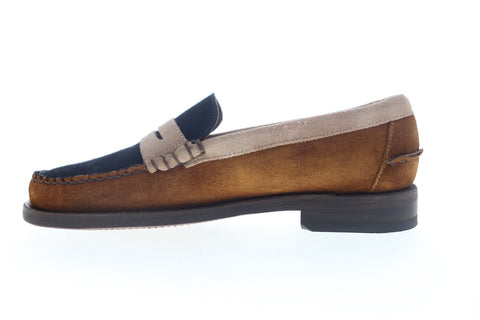 Sebago Dan Suede Tricolor 7001GB0 Mens Brown Wide Casual Loafers Shoes