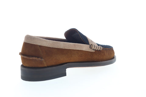 Sebago Dan Suede Tricolor 7001GB0 Mens Brown Wide Casual Loafers Shoes