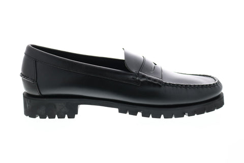 Sebago Dan Waxy Lug 7001HJ0 Mens Black Wide Loafers & Slip Ons Penny Shoes