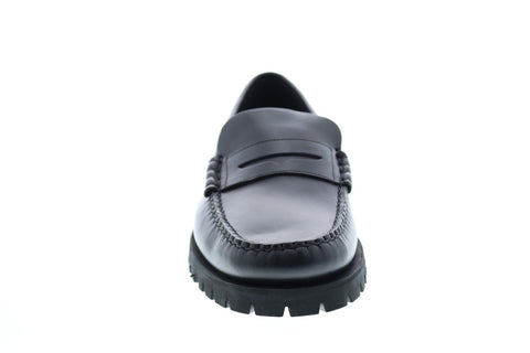 Sebago Dan Waxy Lug 7001HJ0 Mens Black Wide Loafers & Slip Ons Penny Shoes