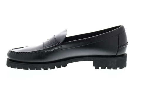 Sebago Dan Waxy Lug 7001HJ0 Mens Black Wide Loafers & Slip Ons Penny Shoes