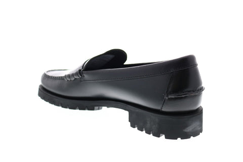 Sebago Dan Waxy Lug 7001HJ0 Mens Black Wide Loafers & Slip Ons Penny Shoes
