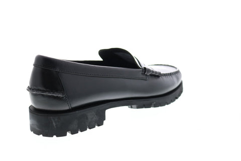 Sebago Dan Waxy Lug 7001HJ0 Mens Black Wide Loafers & Slip Ons Penny Shoes
