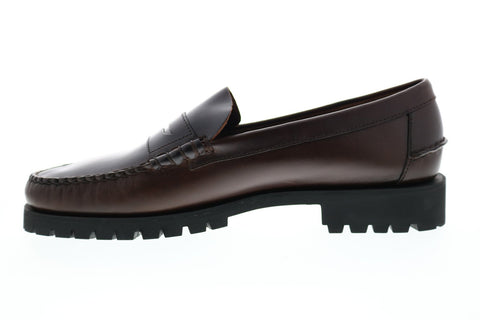 Sebago Dan Waxy Lug 7001JH0 Mens Brown Wide Loafers & Slip Ons Penny Shoes