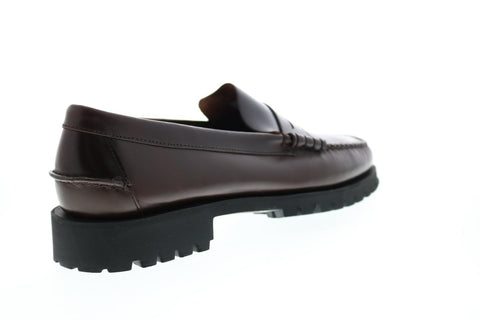 Sebago Dan Waxy Lug 7001JH0 Mens Brown Wide Loafers & Slip Ons Penny Shoes