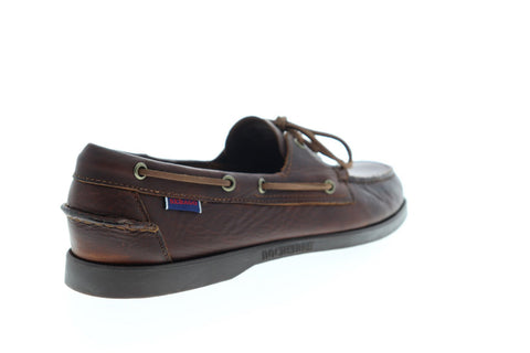 Sebago Docksides Portland Tumb Matte 7002JL0 Mens Brown Leather Casual Boat Shoes 