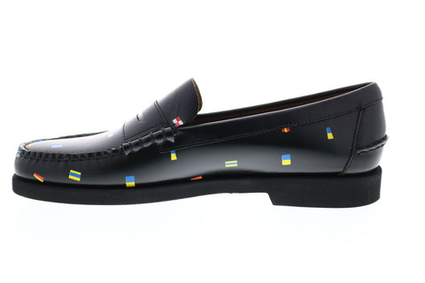 Sebago Dan Polaris Flags 7002S80 Mens Black Loafers & Slip Ons Penny Shoes