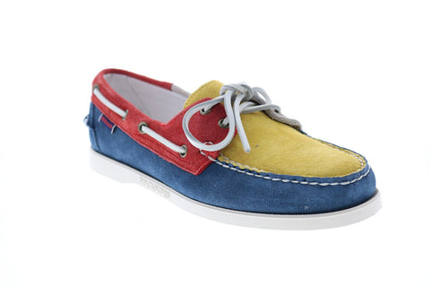 Sebago Portland Jibs 7002TP0 Mens Yellow Blue Loafers & Slip Ons Boat Shoes