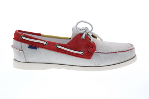 Sebago Portland Jibs 7002TP0 Mens Gray Suede Loafers & Slip Ons Boat Shoes