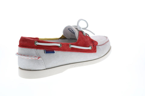 Sebago Portland Jibs 7002TP0 Mens Gray Suede Loafers & Slip Ons Boat Shoes