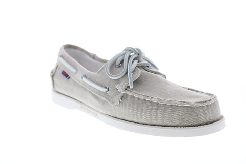Sebago Portland Zen 7002TP0 Mens Beige Canvas Loafers & Slip Ons Boat Shoes