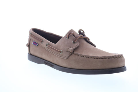 Sebago Portland NBK Wax 7002JN0 Mens Brown Nubuck Leather Boat Shoes Loafers