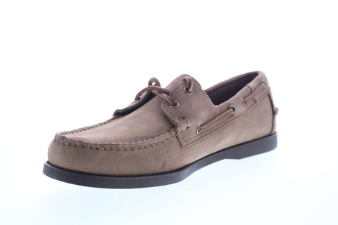 Sebago Portland NBK Wax 7002JN0 Mens Brown Nubuck Leather Boat Shoes Loafers