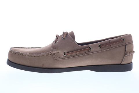 Sebago Portland NBK Wax 7002JN0 Mens Brown Nubuck Leather Boat Shoes Loafers