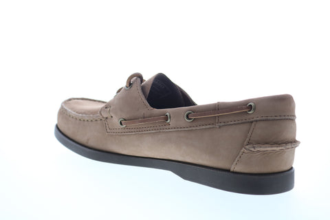 Sebago Portland NBK Wax 7002JN0 Mens Brown Nubuck Leather Boat Shoes Loafers