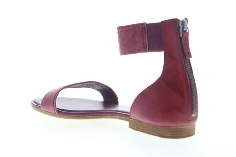 Frye Carson Ankle Zip 70044 Womens Red Leather Sandals Sport Sandals Shoes