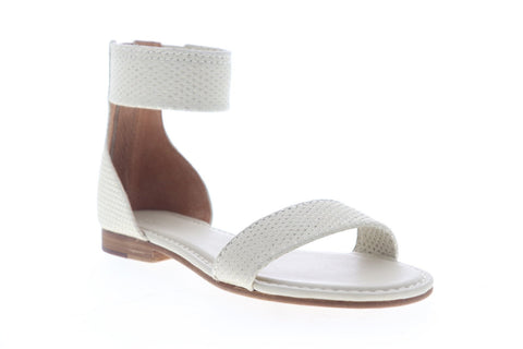 Frye Carson Ankle Zip 70045 Womens White Leather Sandals Sport Sandals Shoes