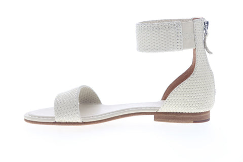 Frye Carson Ankle Zip 70045 Womens White Leather Sandals Sport Sandals Shoes