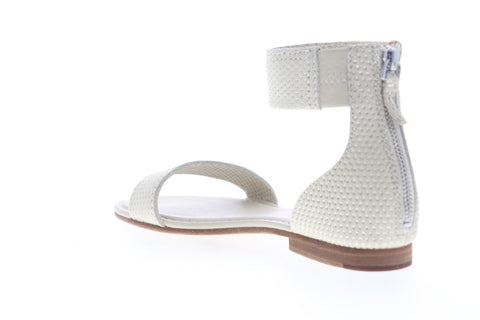 Frye Carson Ankle Zip 70045 Womens White Leather Sandals Sport Sandals Shoes