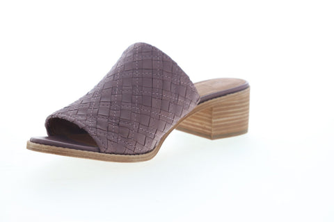 Frye Cindy Woven Mule 70054 Womens Brown Leather Slip On Heels Mule Shoes