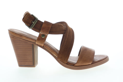 Frye Dani Criss Cross 70055 Womens Brown Leather Strap Heels Shoes