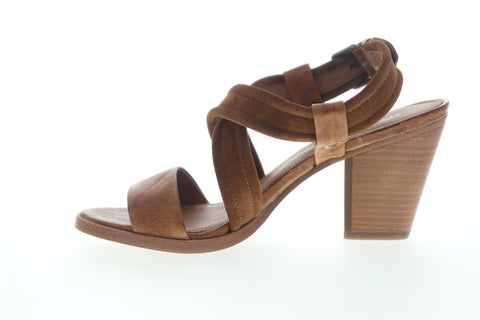 Frye Dani Criss Cross 70055 Womens Brown Leather Strap Heels Shoes
