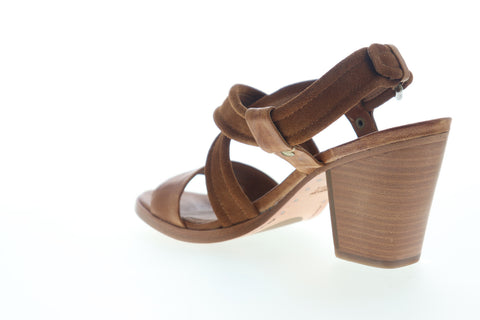 Frye Dani Criss Cross 70055 Womens Brown Leather Strap Heels Shoes