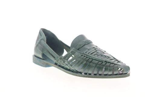 Frye Heather Huarache 70066 Womens Green Leather Slip On Casual Flats Shoes