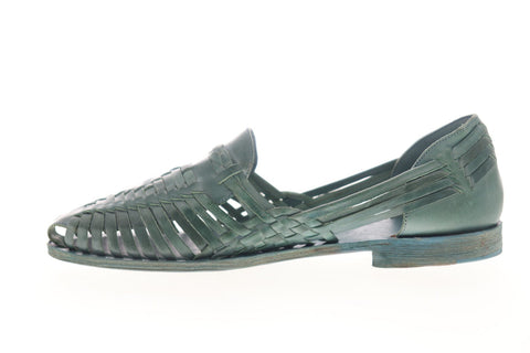 Frye Heather Huarache 70066 Womens Green Leather Slip On Casual Flats Shoes