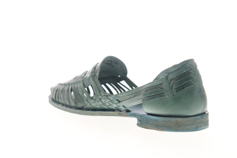 Frye Heather Huarache 70066 Womens Green Leather Slip On Casual Flats Shoes