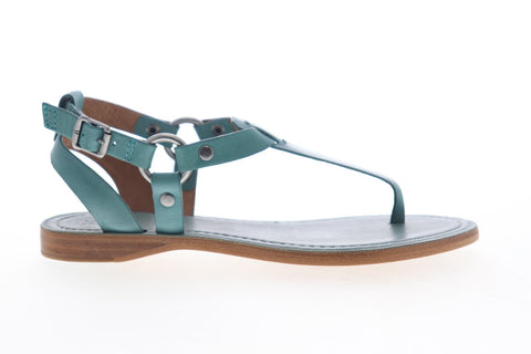 Frye Rachel Ring T Strap 70118 Womens Blue Leather Strap Sport Sandals Shoes