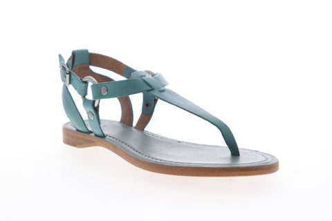 Frye Rachel Ring T Strap 70118 Womens Blue Leather Strap Sport Sandals Shoes